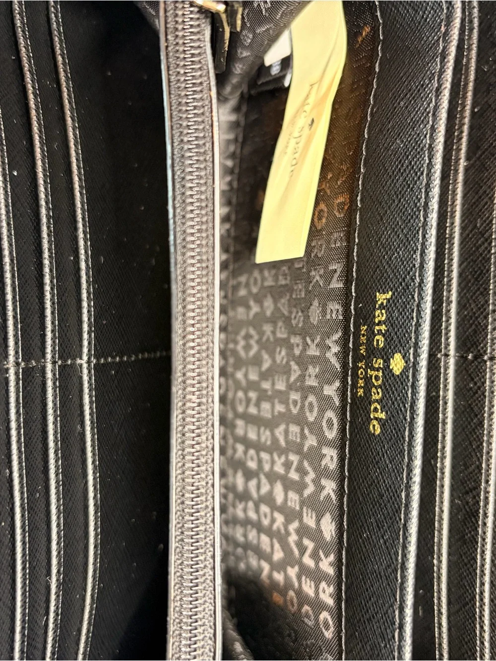 kate spade Black and White Polka Dot Zip Wallet